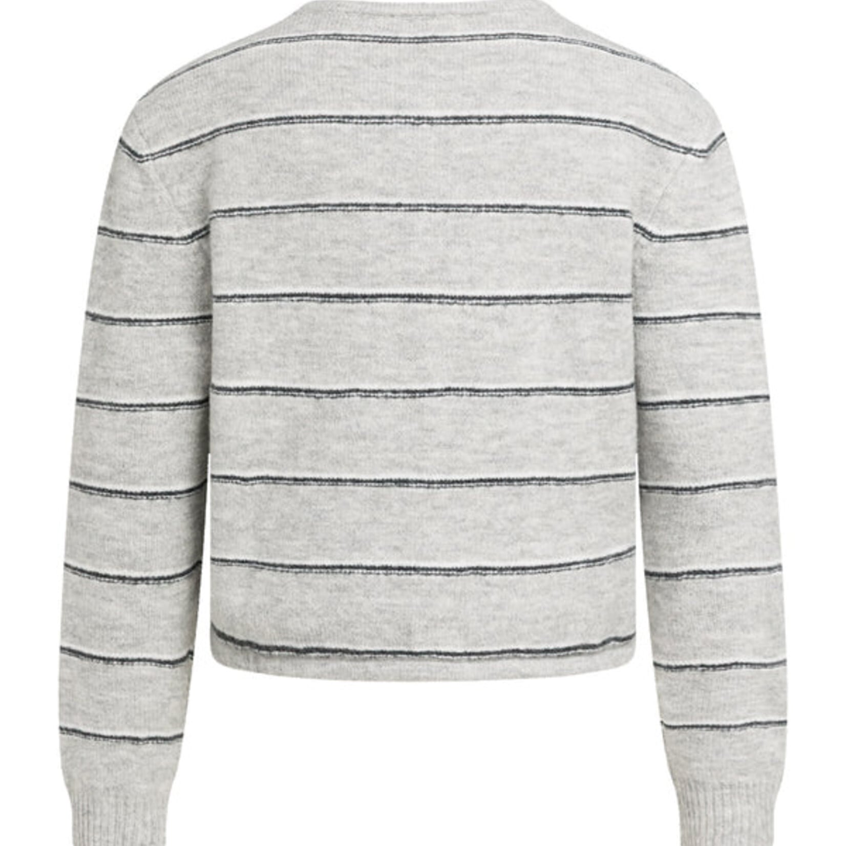 Yaya Cardigan à rayure et cordon a la taille - Medium grey