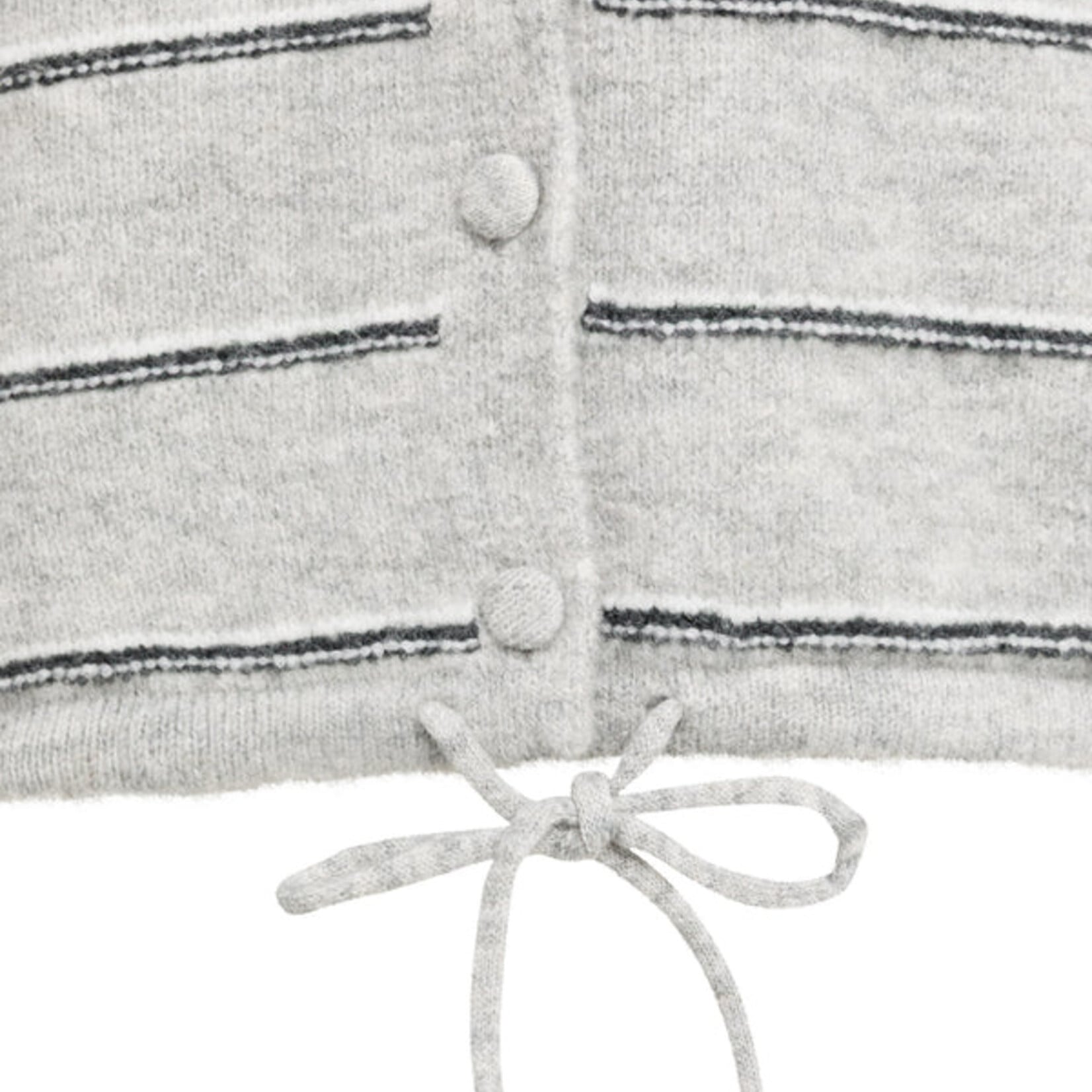 Yaya Cardigan à rayure et cordon a la taille - Medium grey
