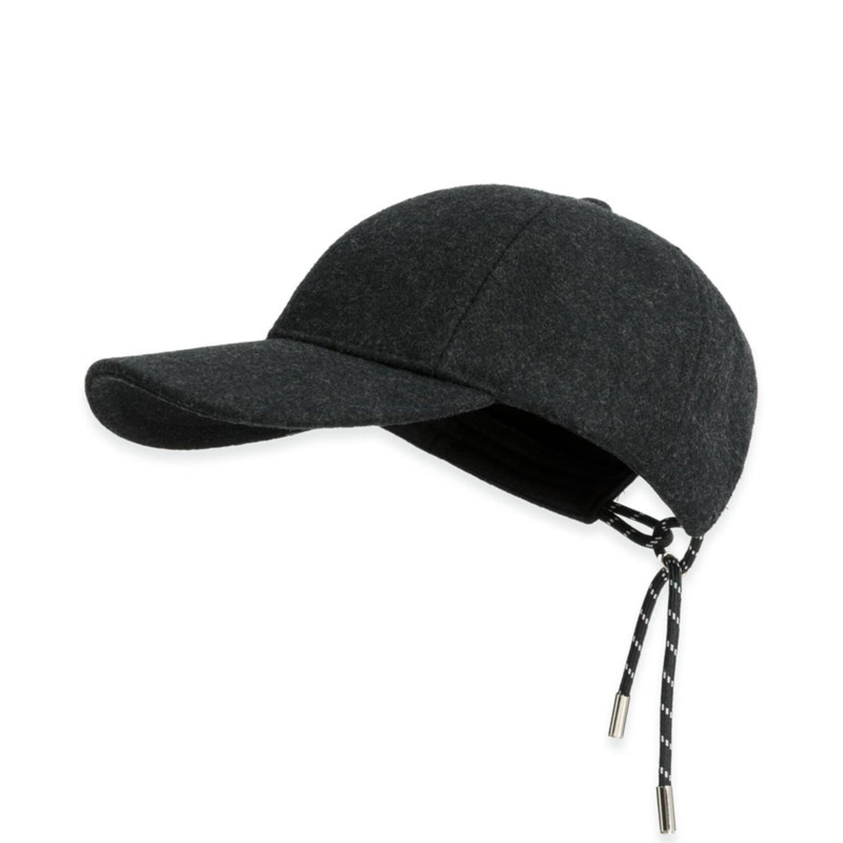 Yaya Casquette en laine avec cordon de serrage réglable - Hole black