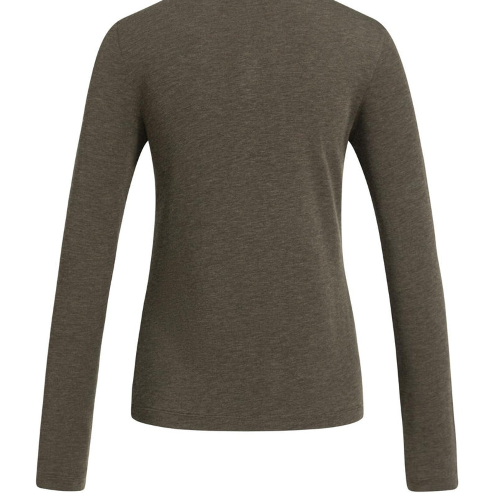 Yaya Top en jersey à manches longues et col montant boutonné - Slate black