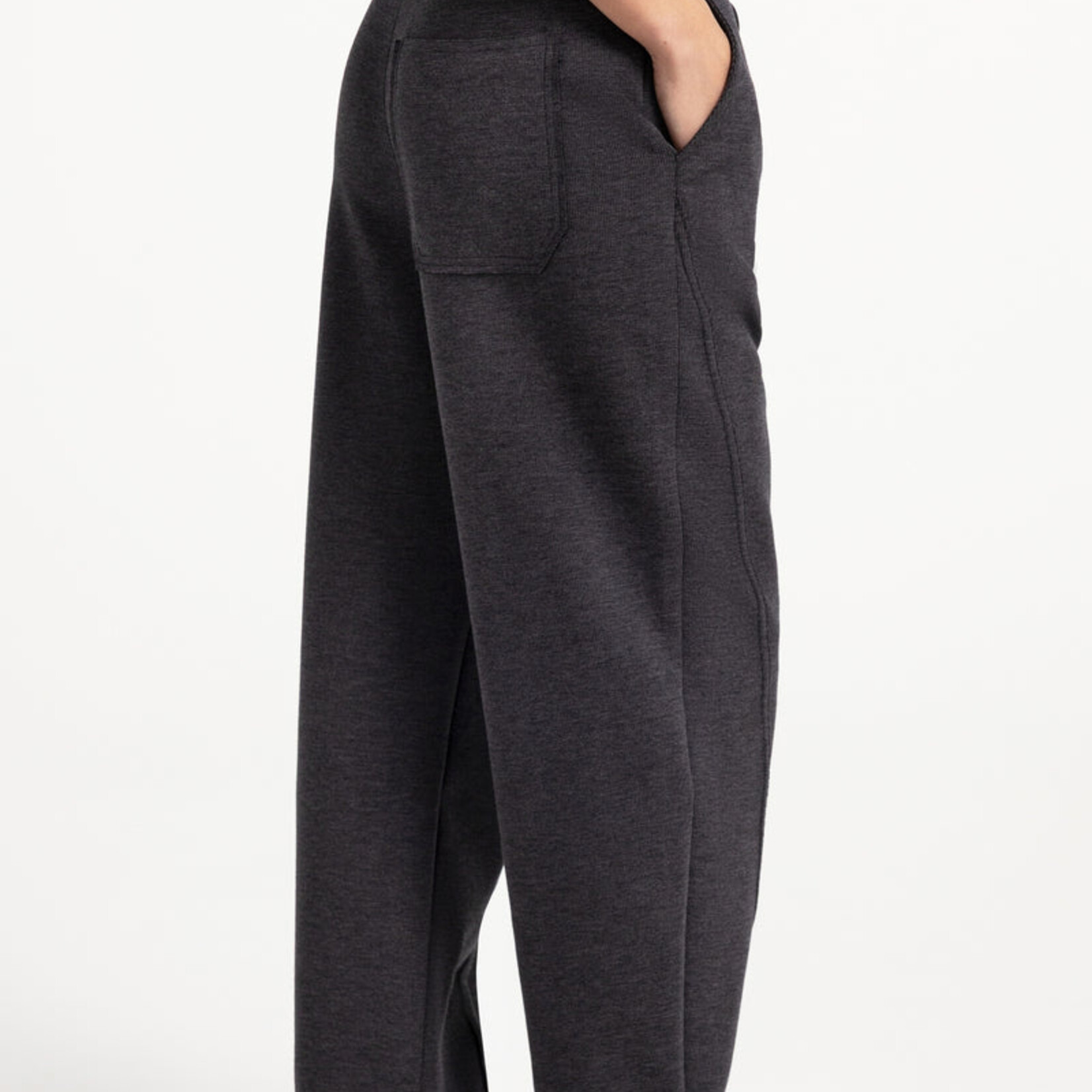 Yaya Pantalon ample en jersey - Hole black