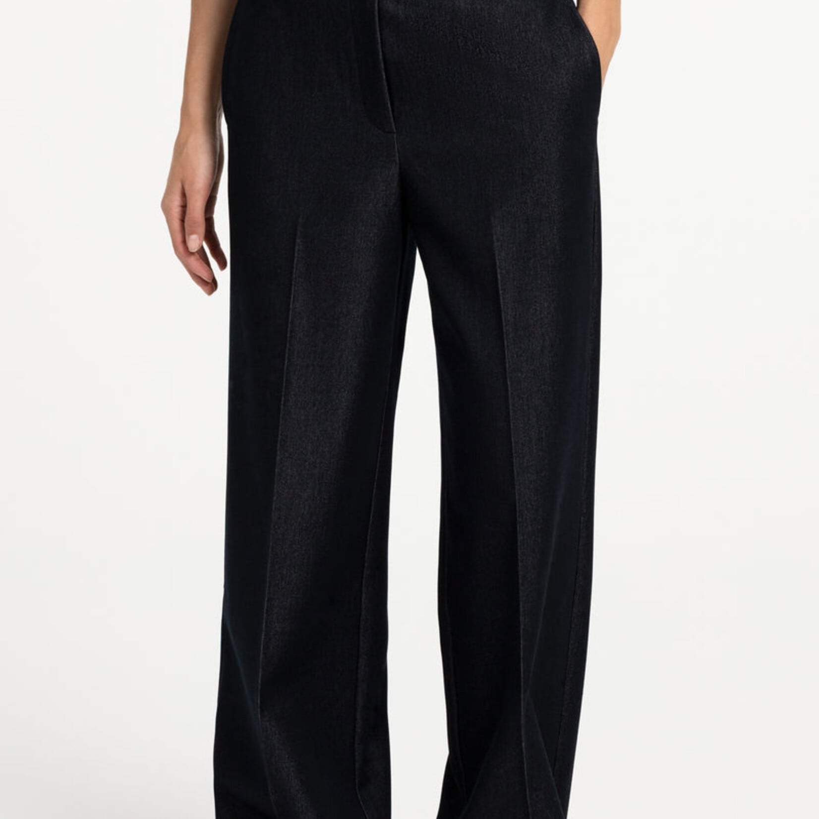 Yaya Pantalon à jambe large - Cat black