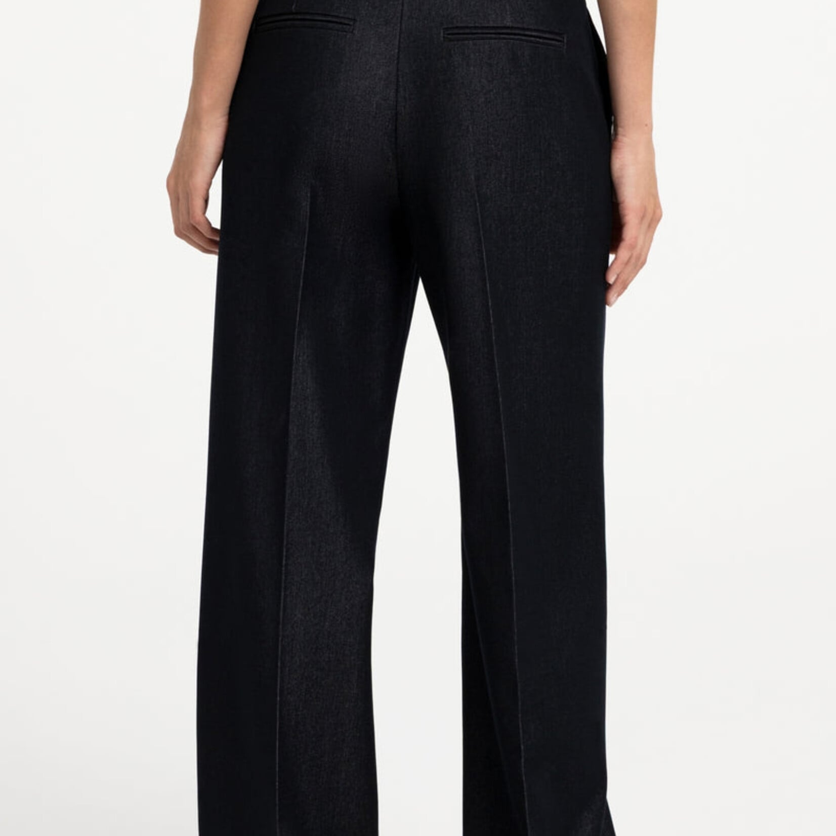 Yaya Pantalon à jambe large - Cat black