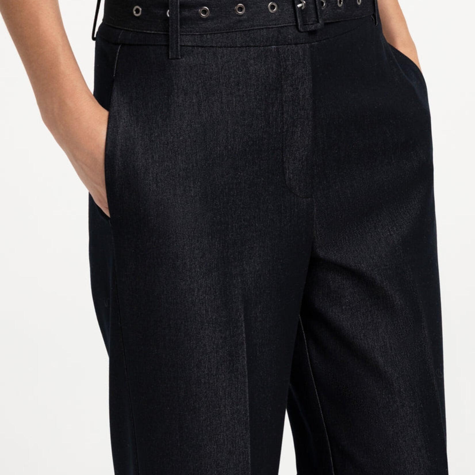 Yaya Pantalon à jambe large - Cat black