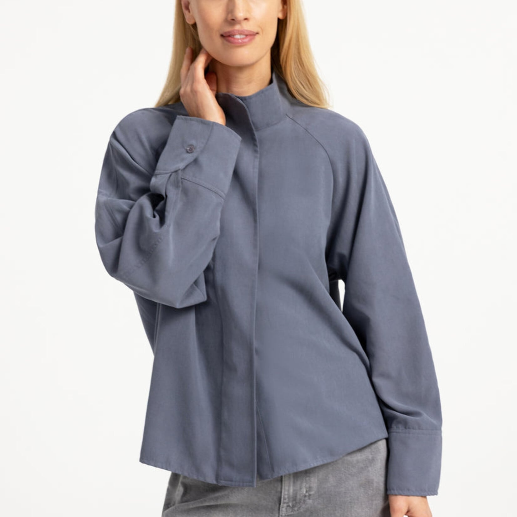 Yaya Chemisier raglan à col montant - Arctic seal