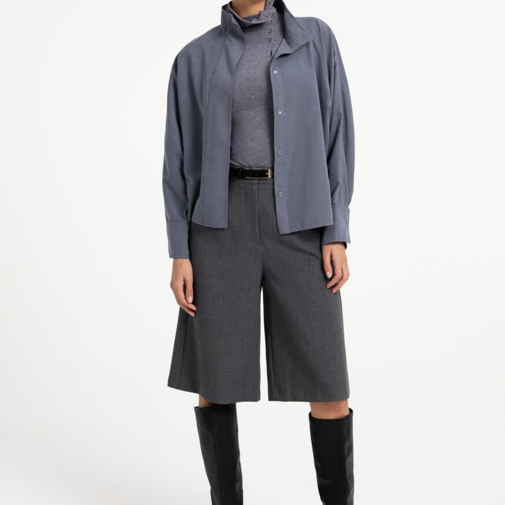 Yaya Chemisier raglan à col montant - Arctic seal