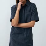 Yaya Robe en suedine - Cat black