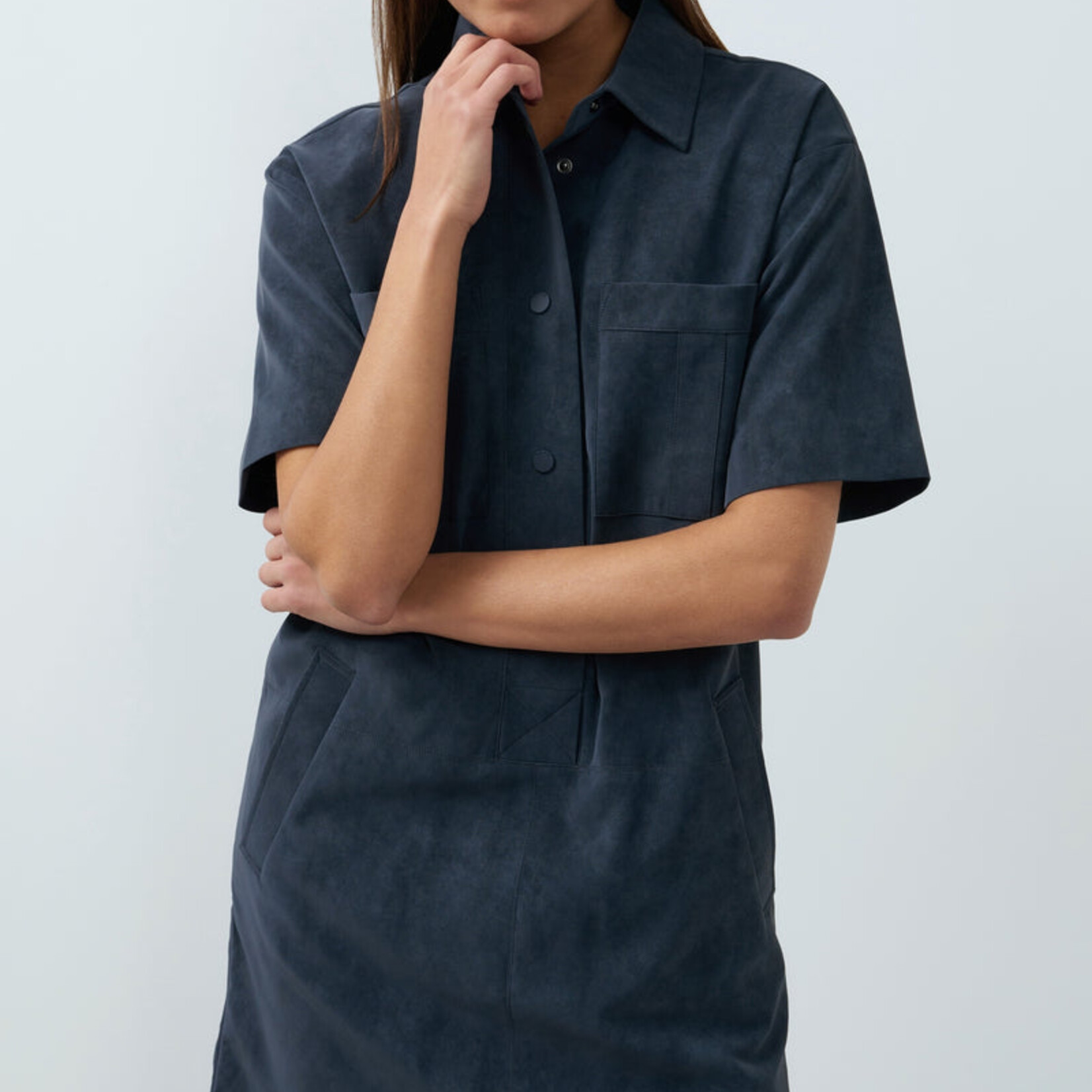 Yaya Robe en suedine - Cat black