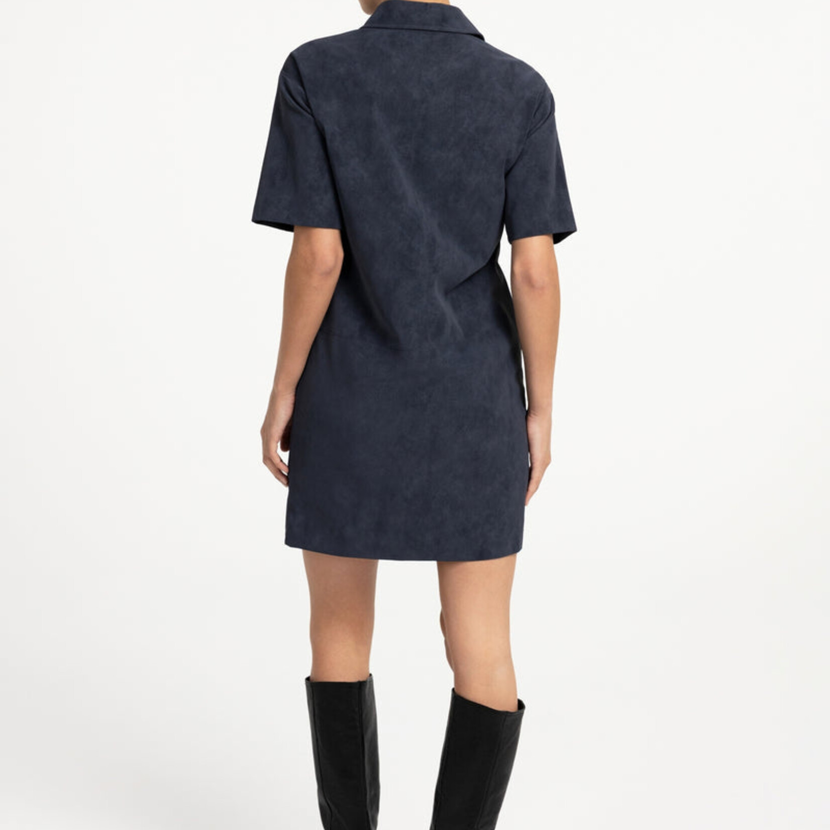 Yaya Robe en suedine - Cat black