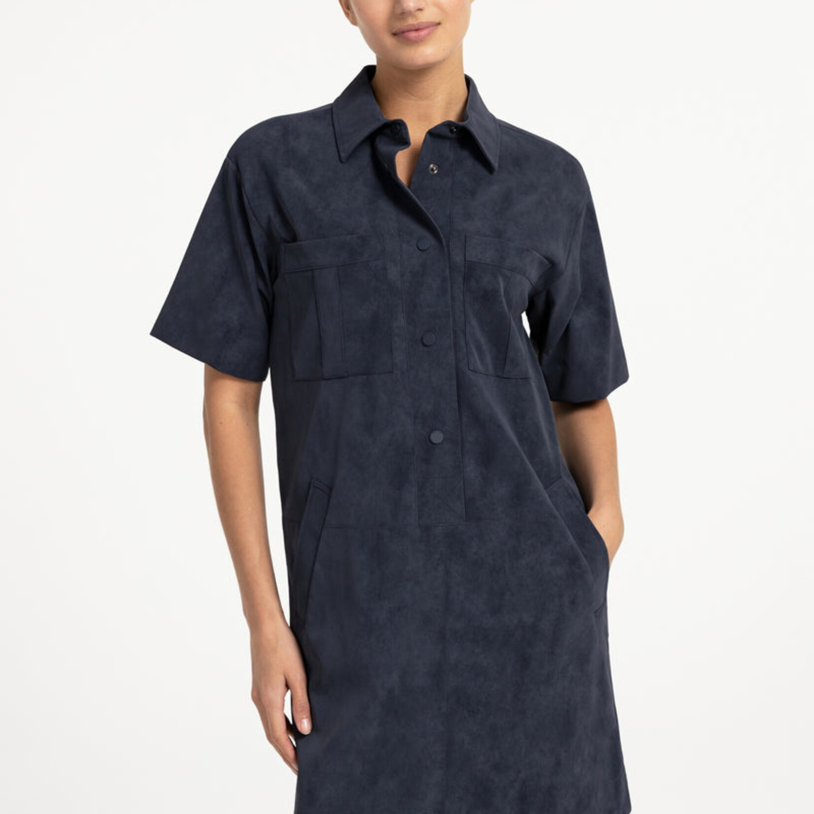 Yaya Robe en suedine - Cat black