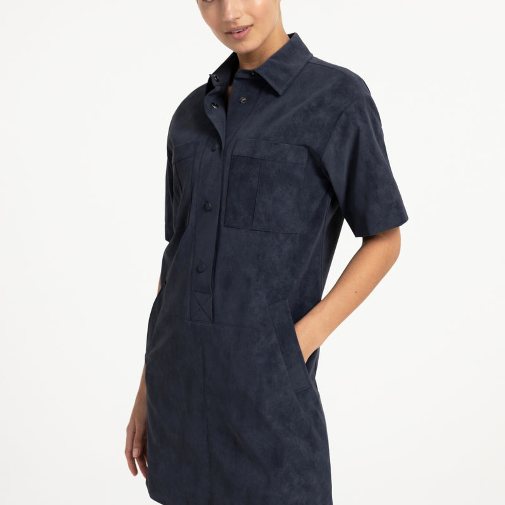 Yaya Robe en suedine - Cat black
