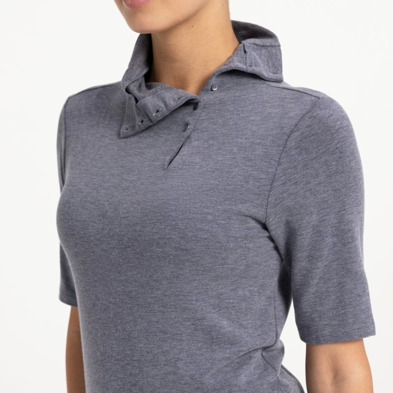 Yaya Top avec bouton au col - Arctic seal