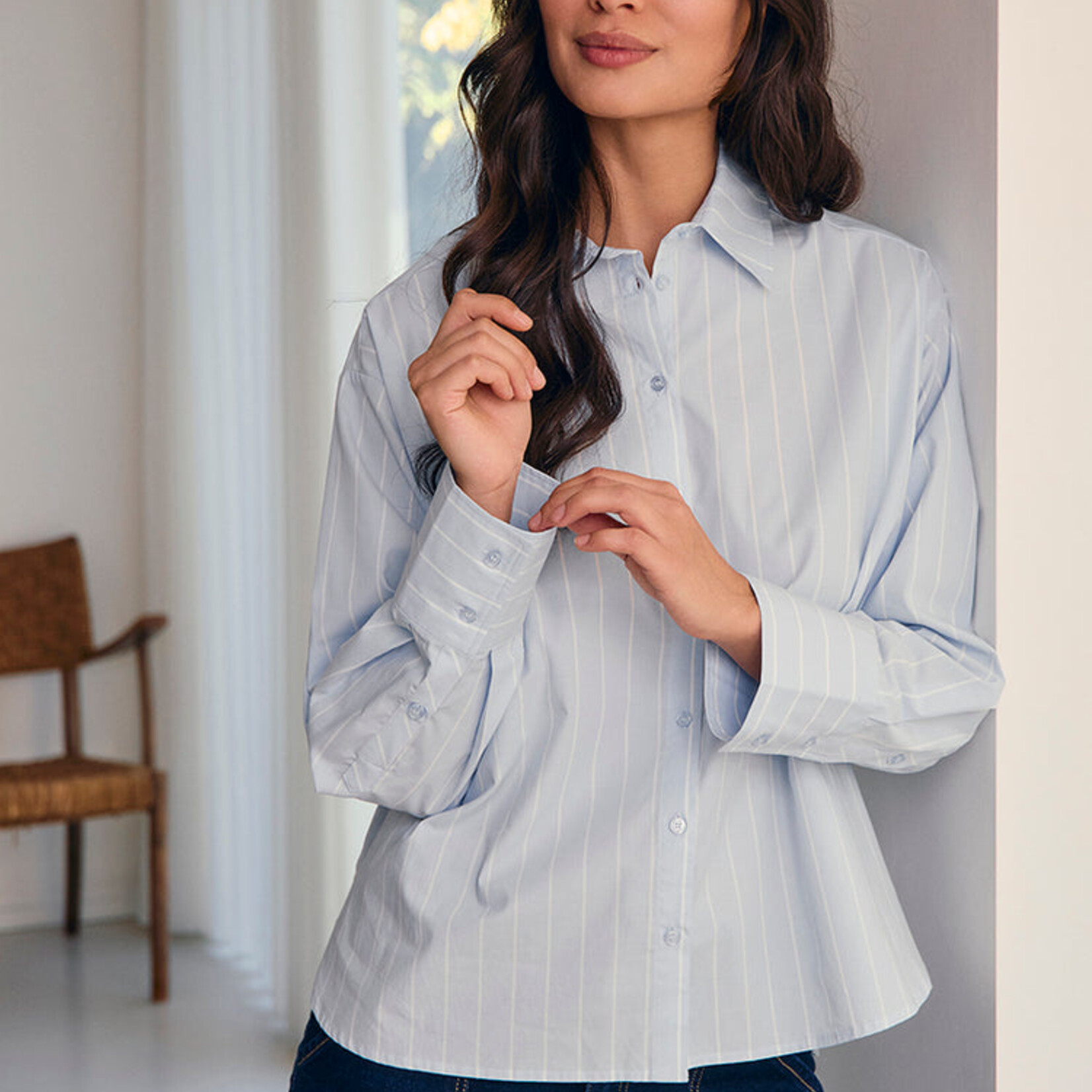 Jensen Chemise 6000518673 à rayure - Bleu