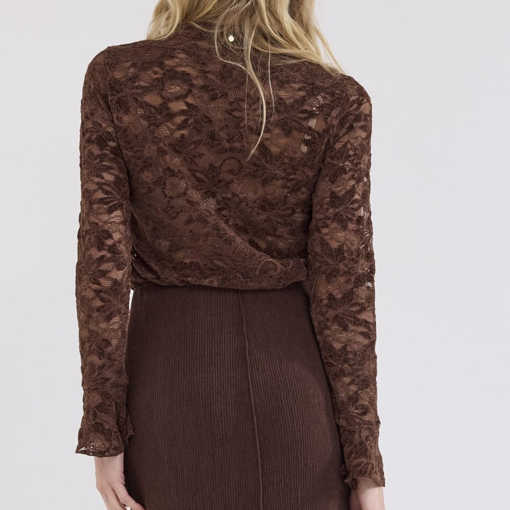 Tramontana Haut C6521401 en dentelle velour - Chocolate
