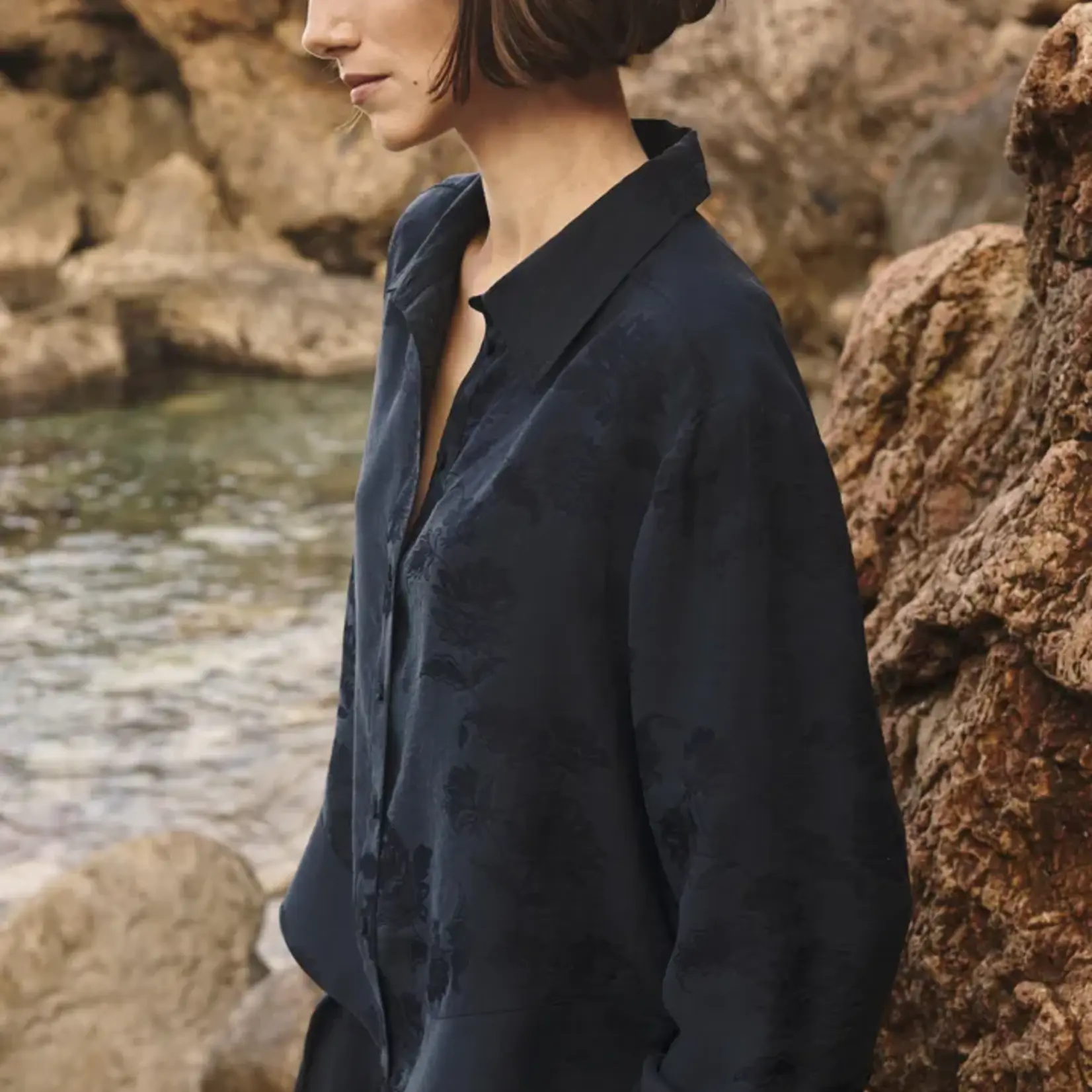 Part Two Chemise Carolla - Dark Navy Flower