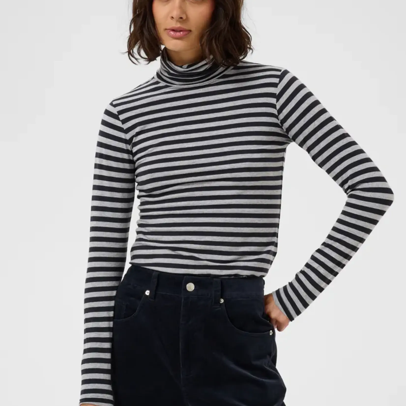 Part Two Top Efinas - Dark Navy Stripe