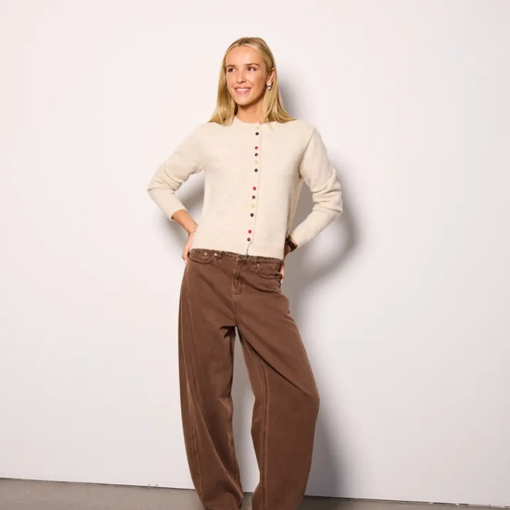 Ichi Cardigan Fantia - Birch Melange