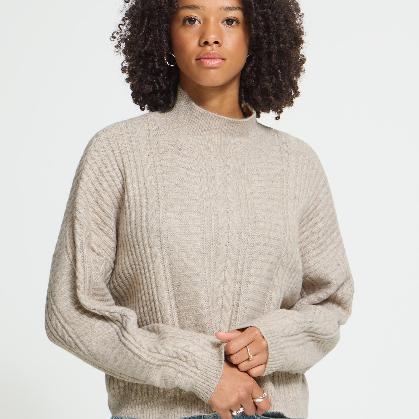 Ichi Sweaters Mylle - Oatmeal Melange