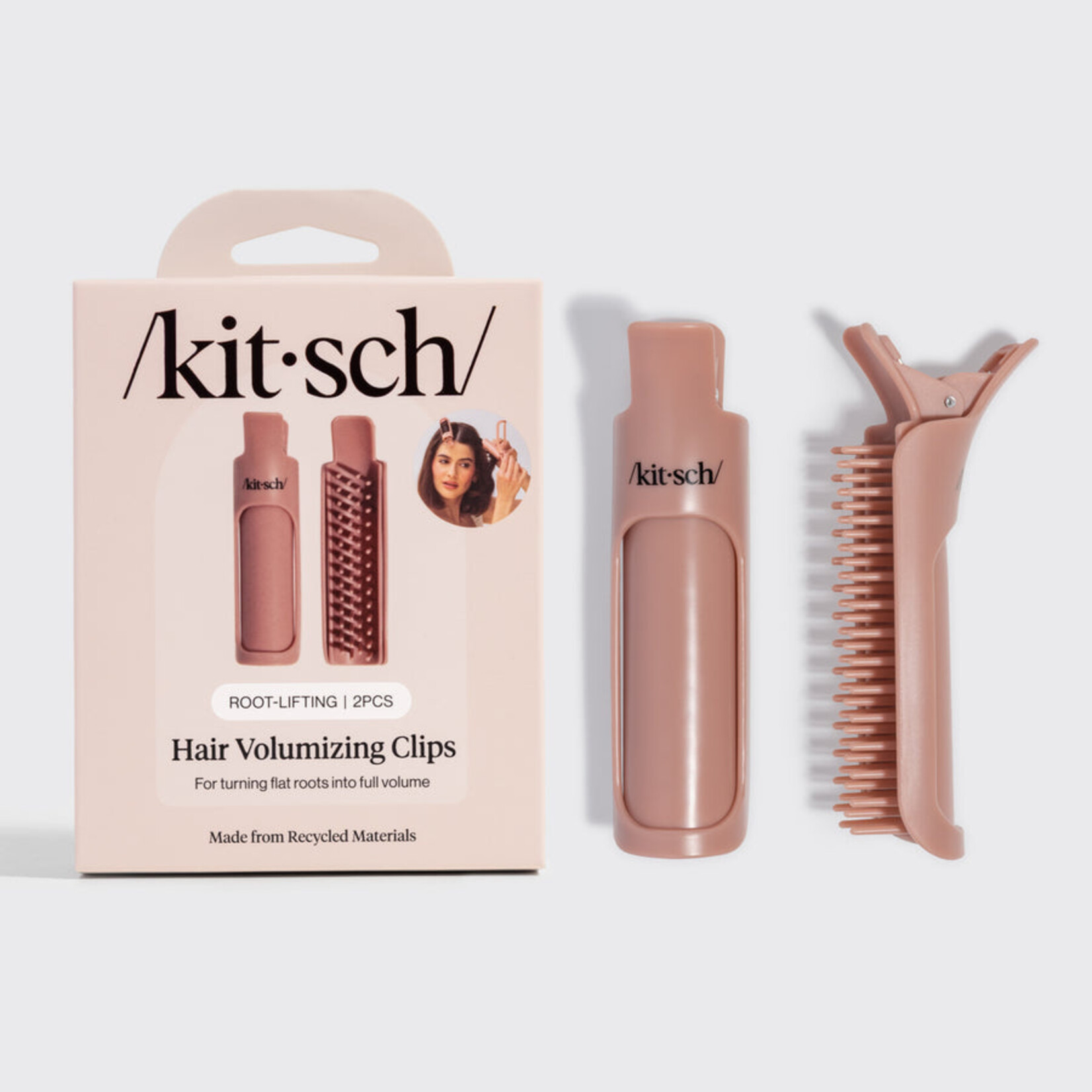 Kitsch Pince à cheveux pour donner du volume 2 pièces - Terracotta