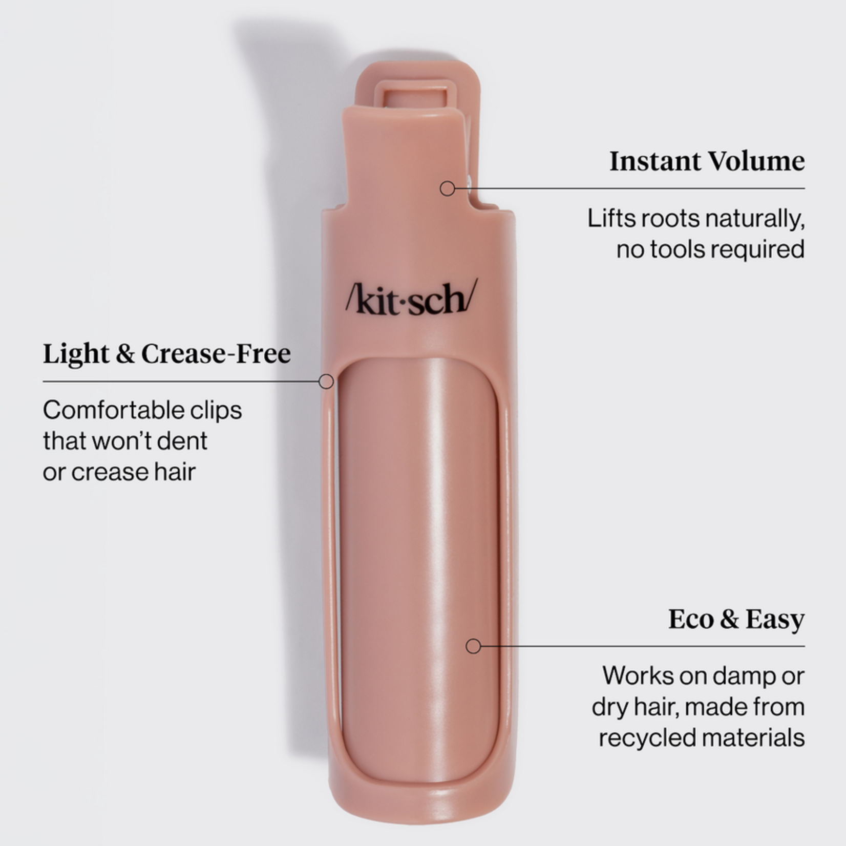 Kitsch Pince à cheveux pour donner du volume 2 pièces - Terracotta