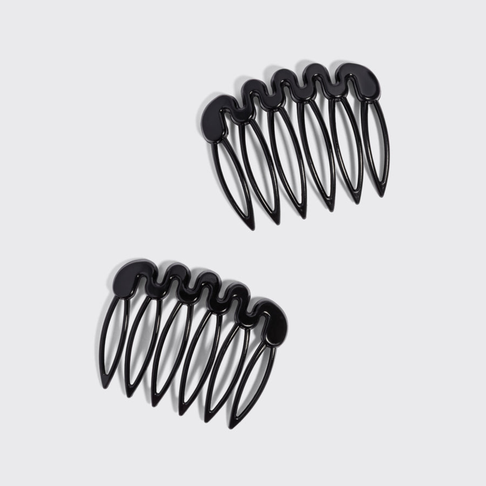 Kitsch Peignes French Air en plastique recyclé, ensemble de 2 pièces - Black