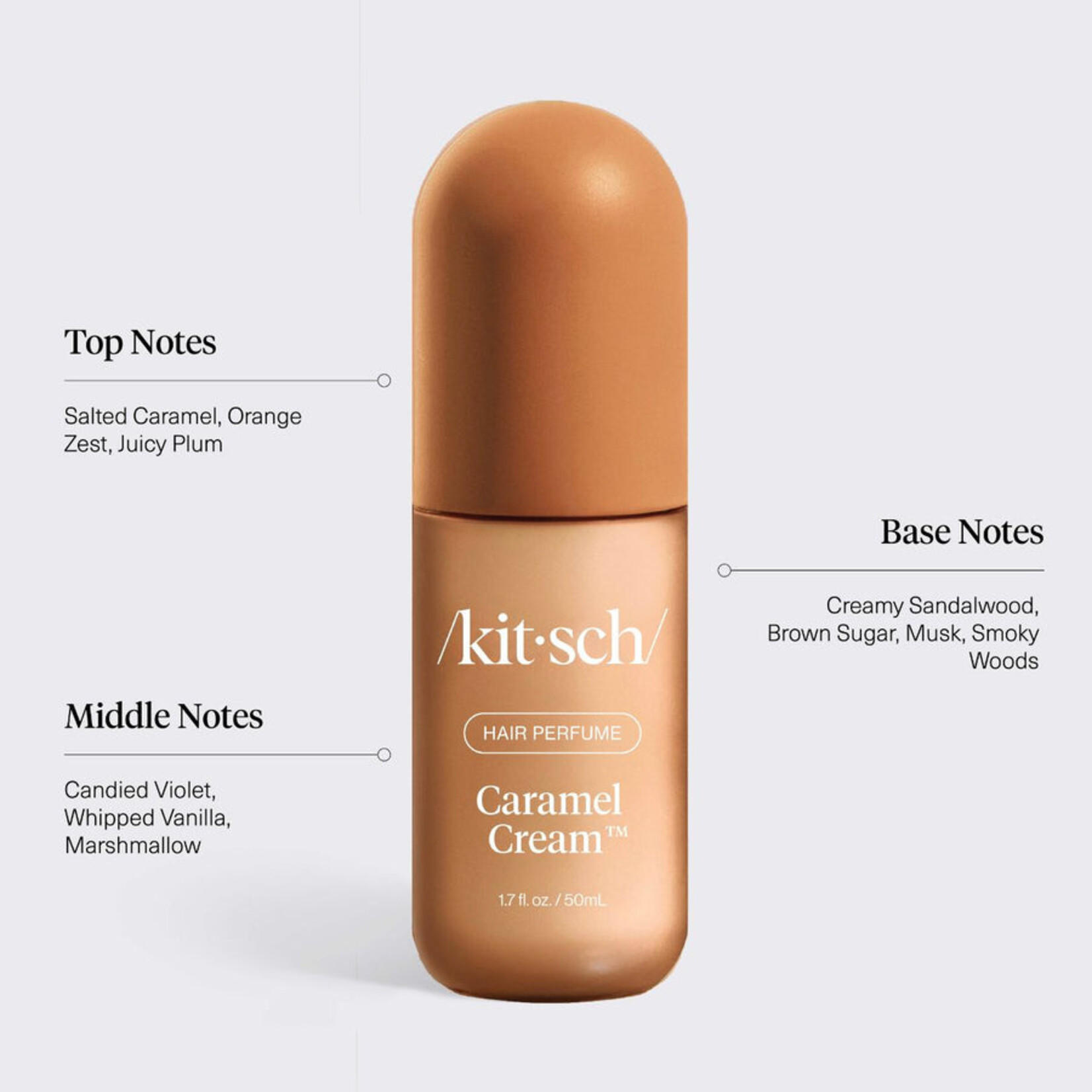 Kitsch Brume parfumée pour les cheveux et le corps - Crème caramel