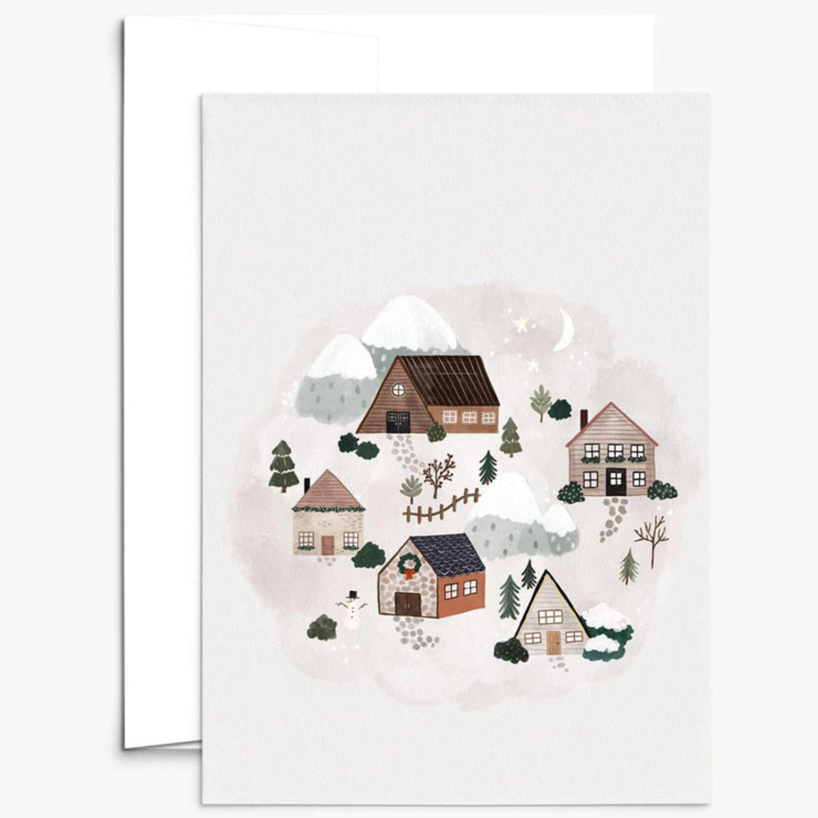 Mimi & August Carte de voeux village de noel