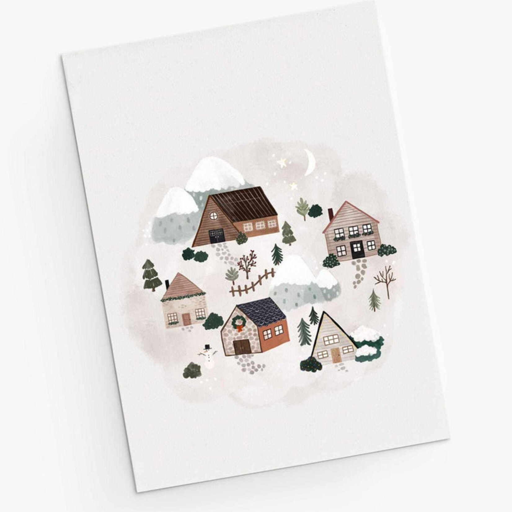 Mimi & August Carte de voeux village de noel