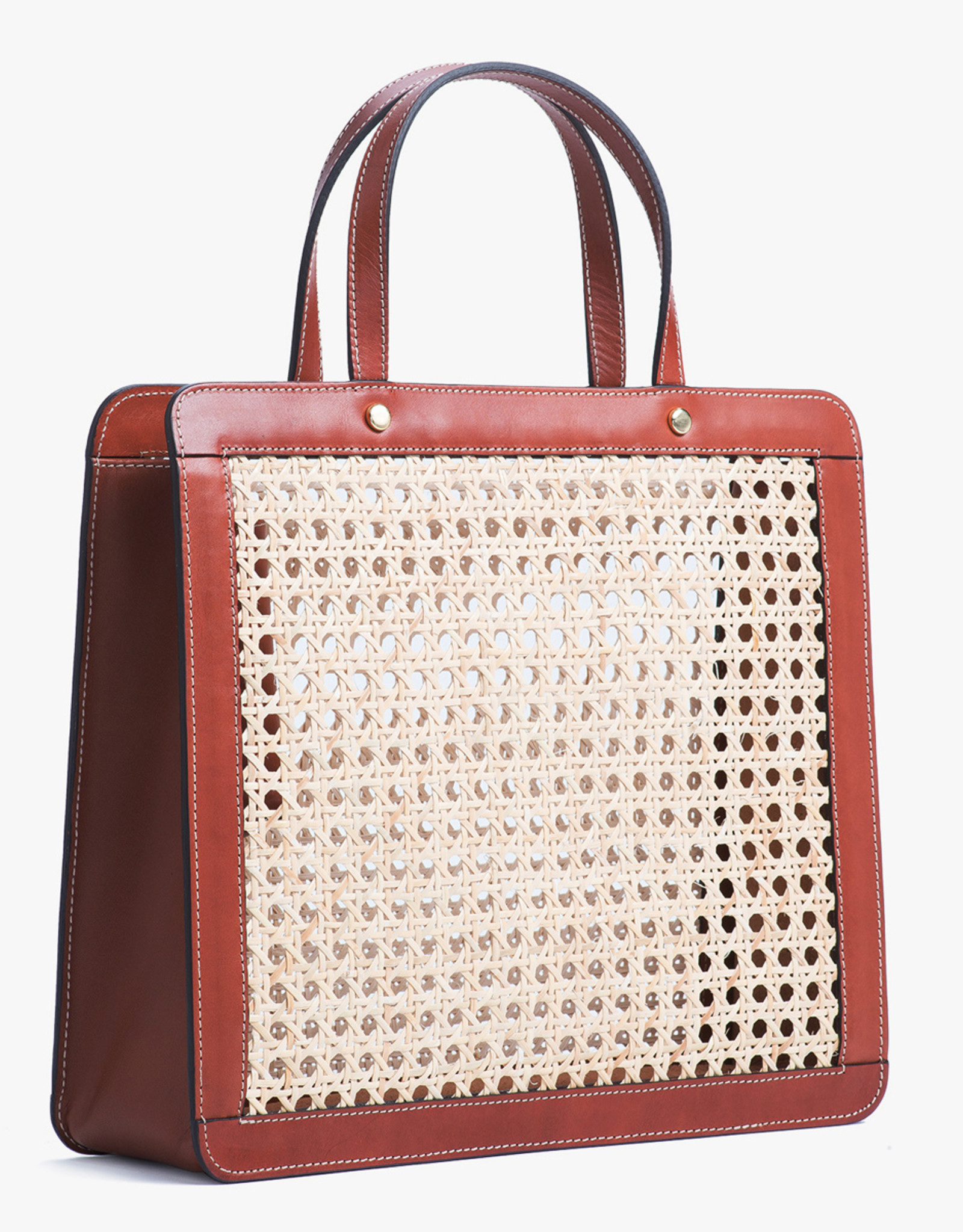Classic Rattan Bag by Palmgrens | Cognac leather