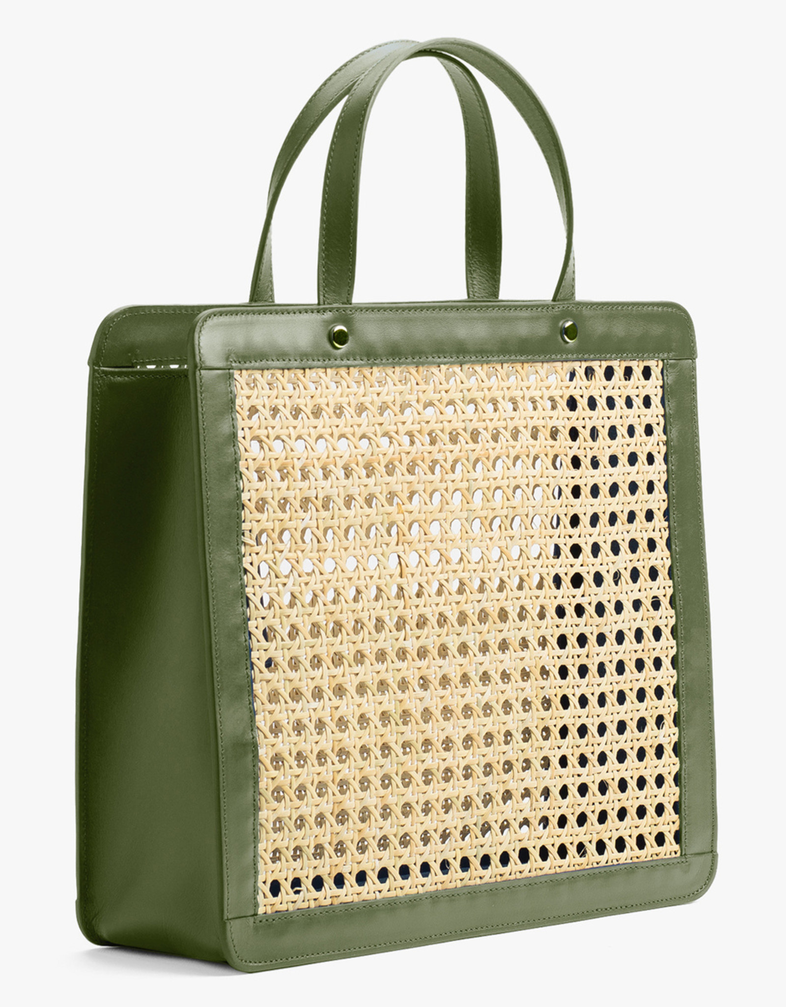 Classic Rattan Bag by Palmgrens | Olive leather