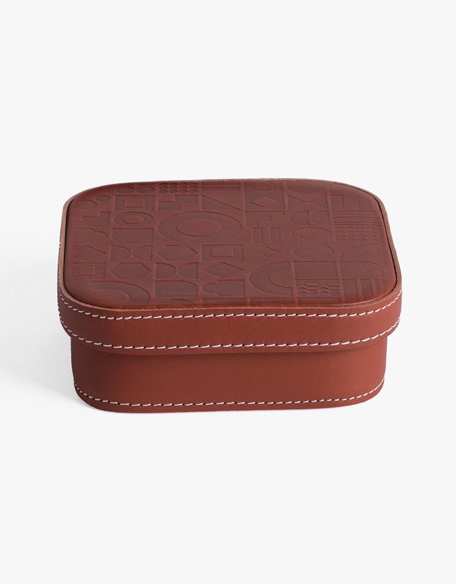 Small Leather Embossed Box by Carl Cavallius for Palmgrens | Cognac leather