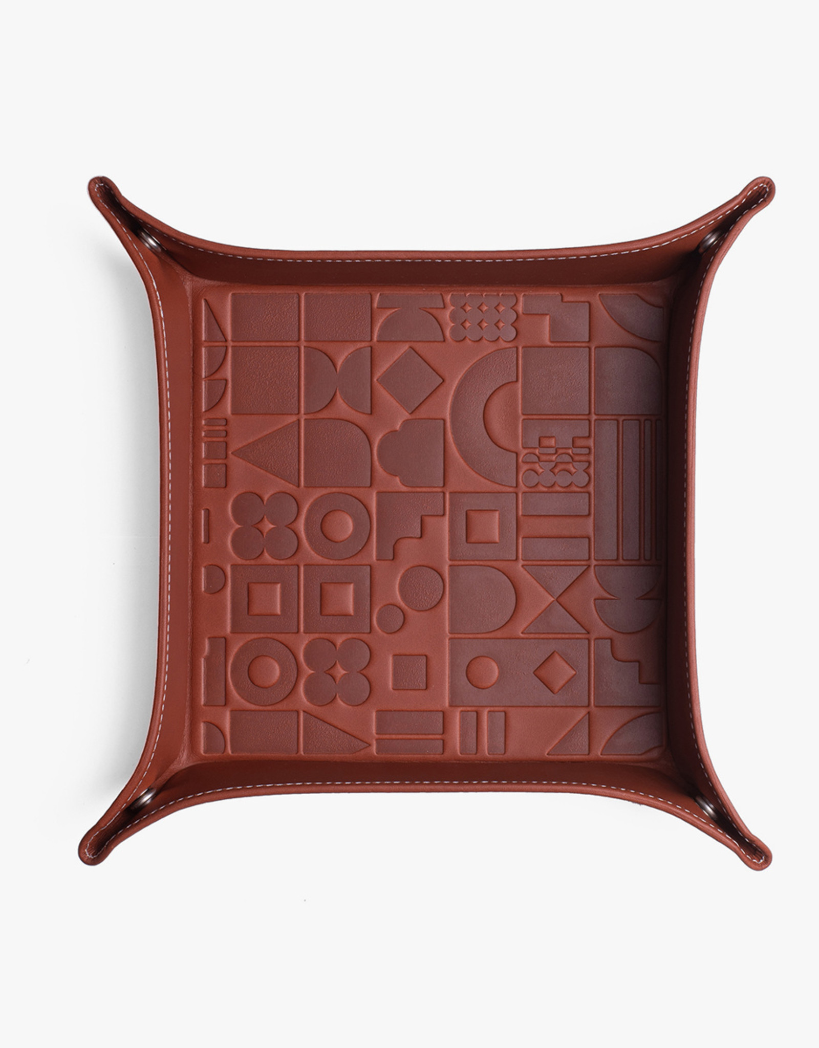 Large Embossed Tray by  Carl Cavallius for Palmgrens | Cognac leather