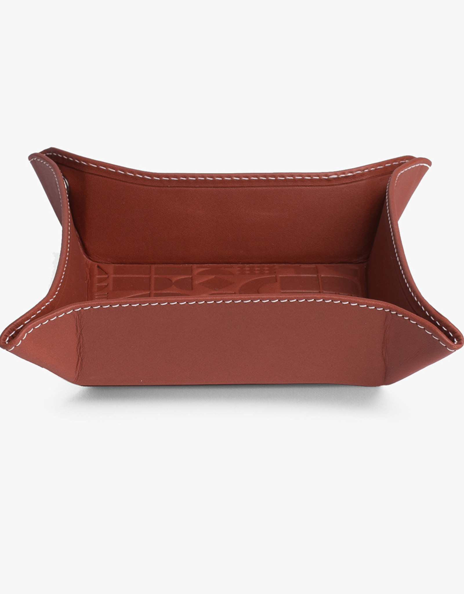 Medium Embossed Tray by Carl Cavallius for Palmgrens | Cognac leather