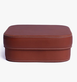Extra Large Leather Box by Palmgrens | Cognac leather