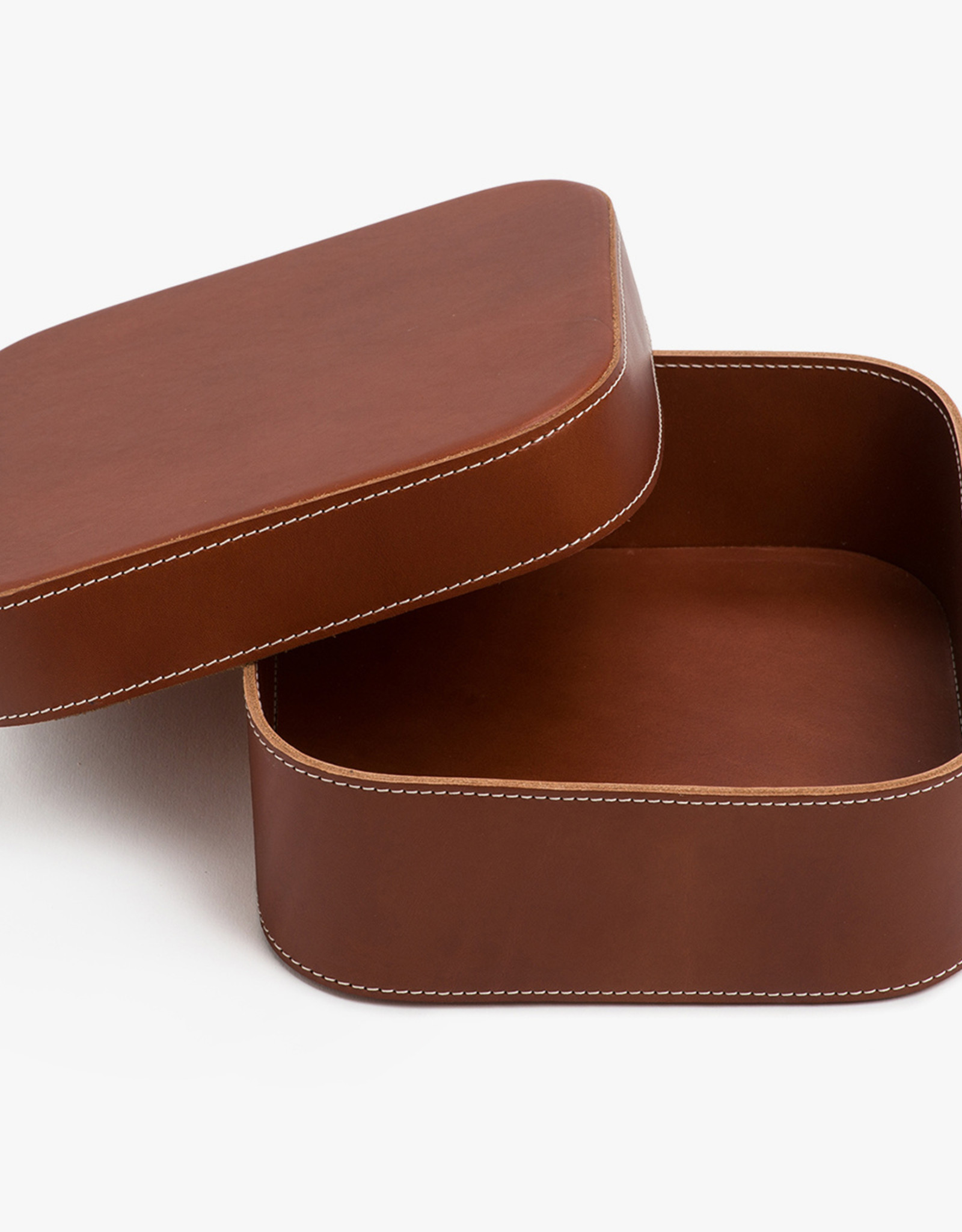 Large Leather Box by Palmgrens | Cognac leather