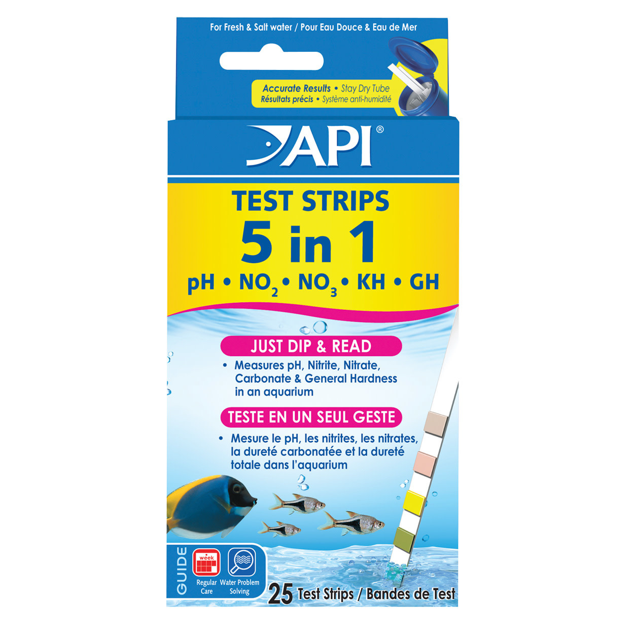 API 5 in 1 Aquarium Test Strips 25 pk Aquarium Expert