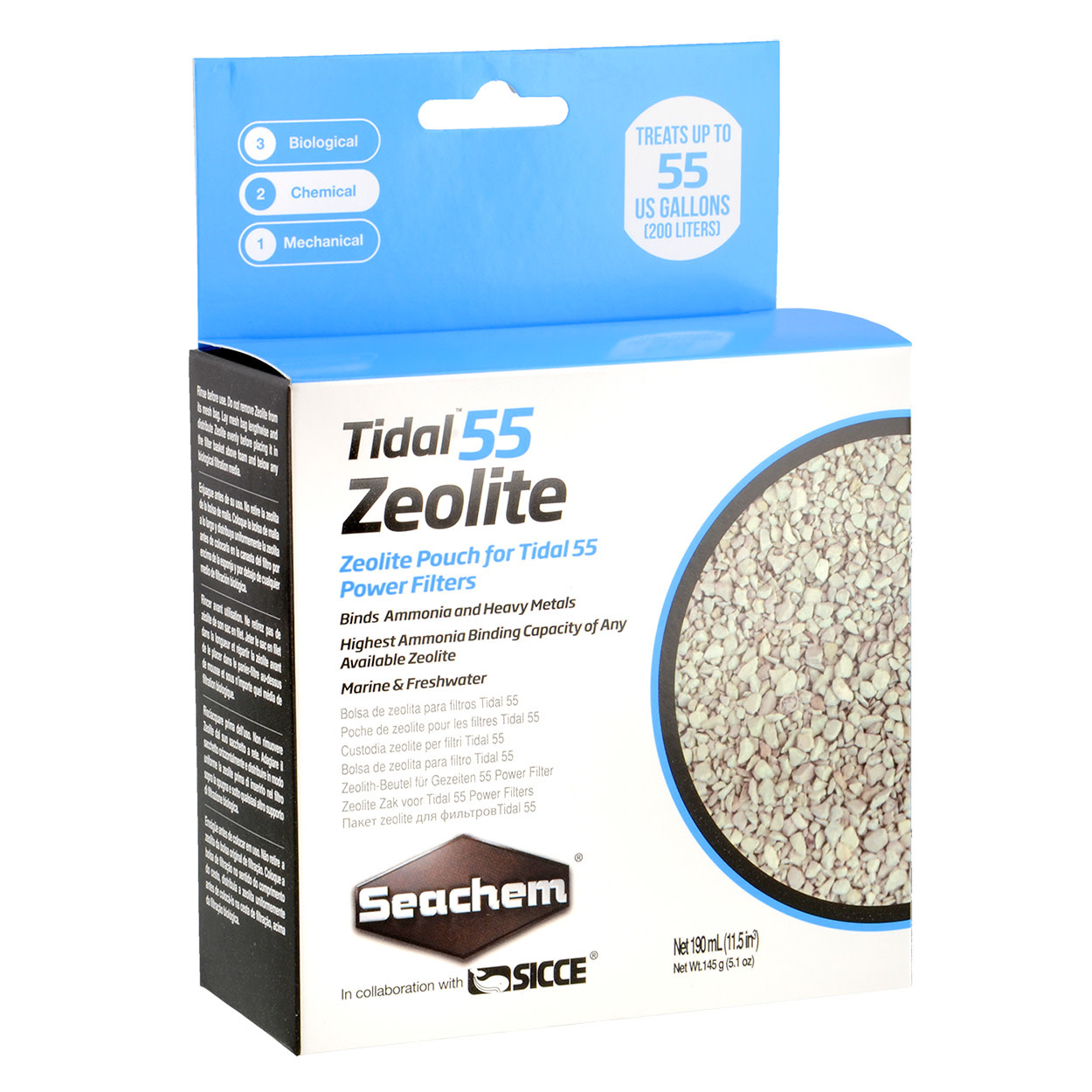 SEACHEM Tidal Zeolite (Bagged) 55 (190 ml) Aquarium Expert