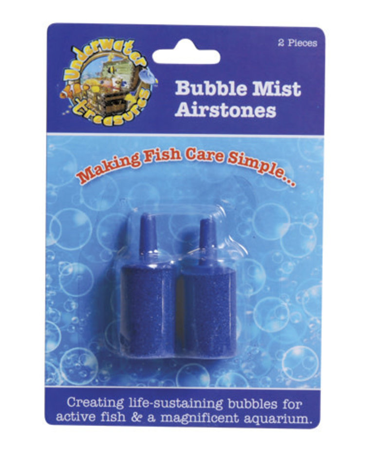 UNDERWATER TREASURES Bubble Mist Airstone - Cylindrical 2 pk