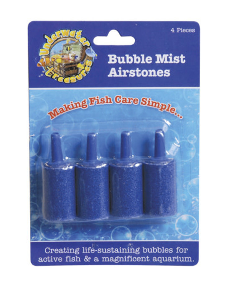 UNDERWATER TREASURES Bubble Mist Airstone - Cylindrical 4 pk