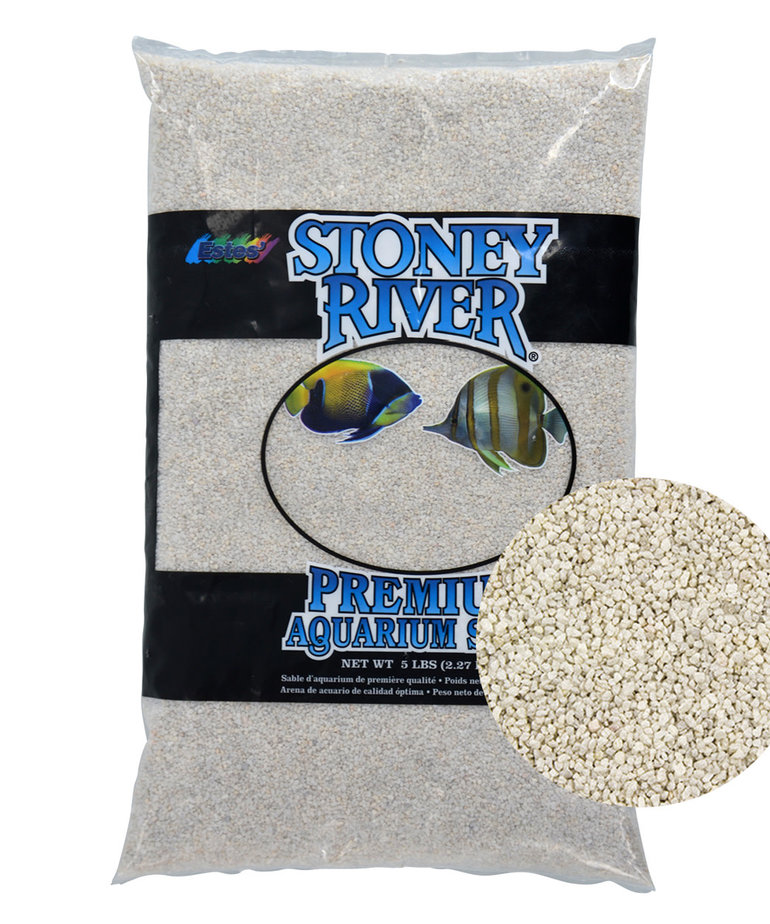 ESTES Stoney River Premium Aquarium Sand - White - 5 lb