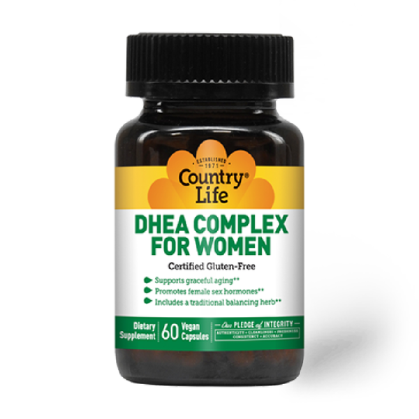 COUNTRY LIFE DHEA 25 MG Complex For Women 60 Vegan Capsules