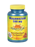 NATURES LIFE Magnesium 500 mg + B-6 180 Capsules