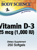 Body Science Vitamin D-3 1000 IU (250 softgels)