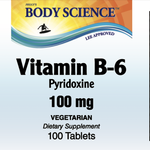 Body Science Vitamin B-6 50mg 100 Tablets