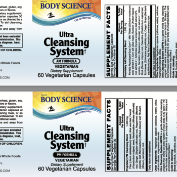 Body Science Ultra Cleansing System AM/PM Combo (60 capsules)