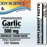 Body Science Standardized Odorless Garlic 500mg (120 tablets)