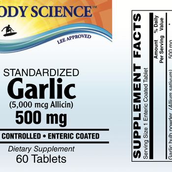 Body Science Standardized Odorless Garlic 500mg  (60 tablets)