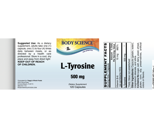 L-Tyrosine 500mg 120 S - Pure Amino With No Fillers, No