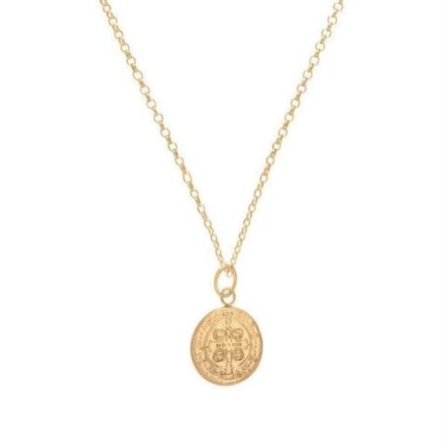 Gold 16" Necklace - Small Blessing Charm