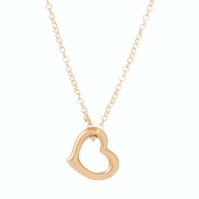 Gold 16" Necklace - Love Charm